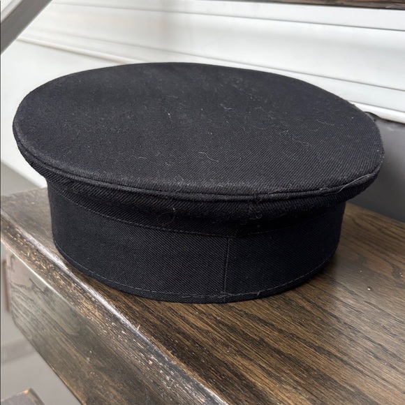 Vintage Chaffeur/ Doorman hat, black wool blend?, patent visor, Union made - Picture 3 of 6